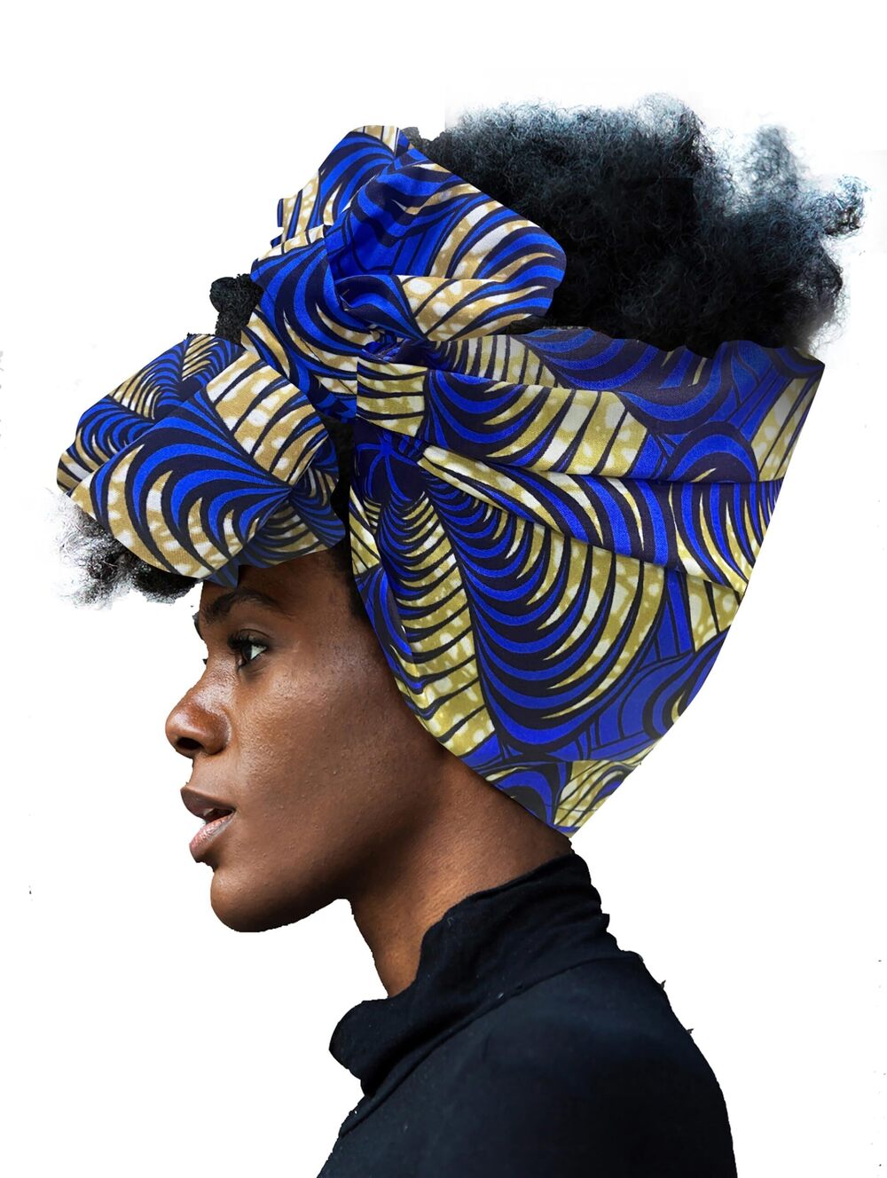7939 African Head Wrap Extra Long 72”x22”Wax Print Head Scarf Tie Color A1